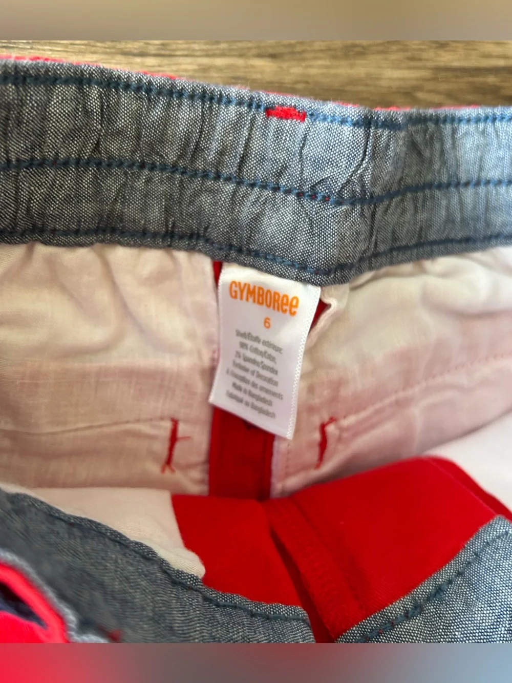 Gymboree| Red Shorts and Rolled Hem with Striped Belt sz 6